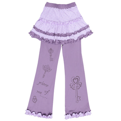 Hashtag DDD - Dreamcore Lace Layered Skort Pants apron Hashtag DDD Purple S