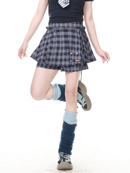 Languid Park - Plaid Pleated Mini Skirt skirt Languid Park Black S