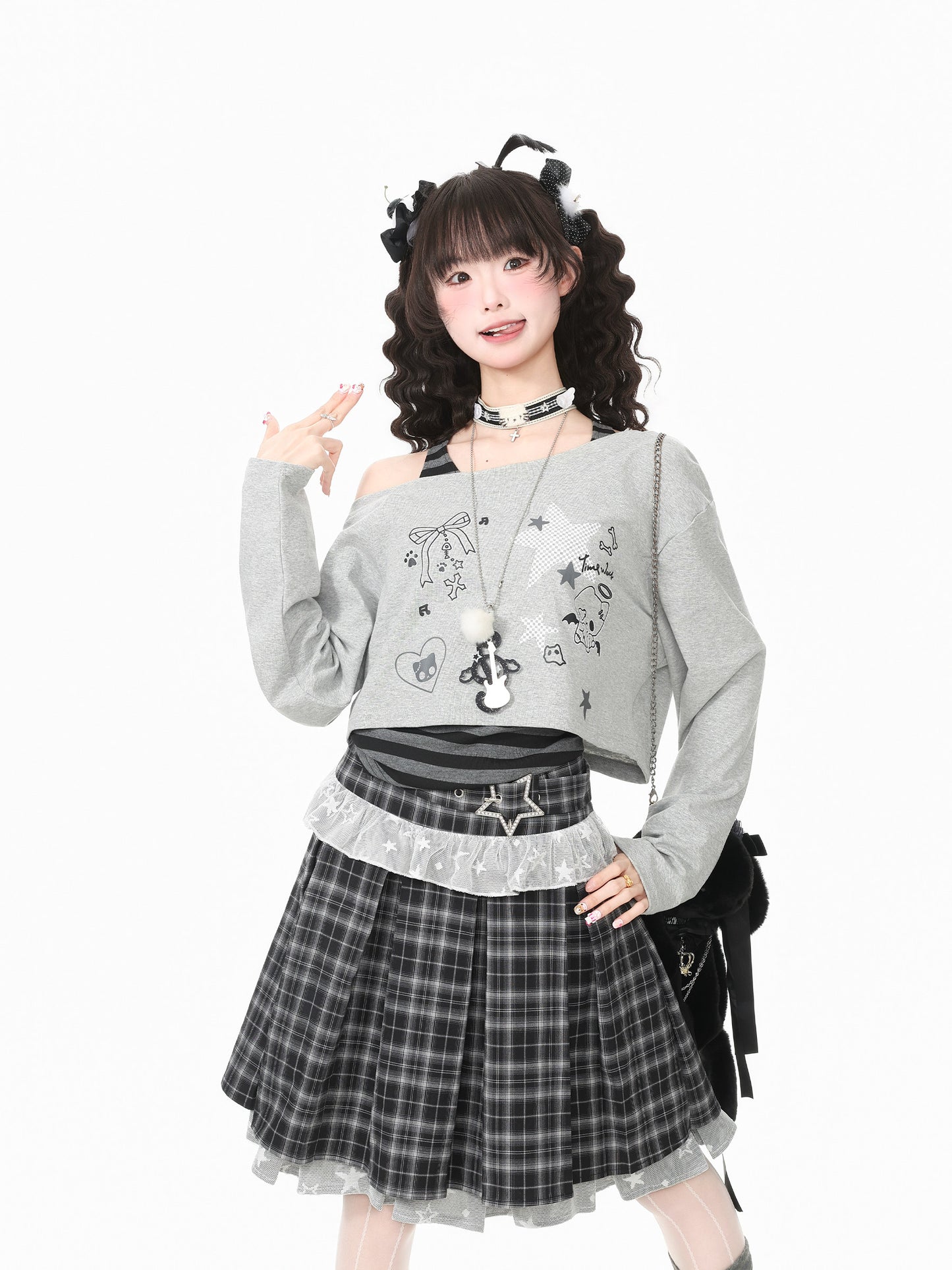Languid Park - Sweet Off Shoulder Long Sleeve Top