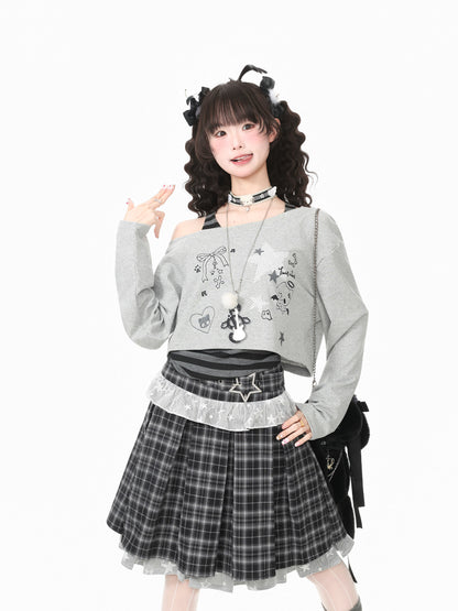 Languid Park - Sweet Off Shoulder Long Sleeve Top