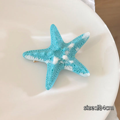 Starfish Resin Hair Clip hair clip none Lake Blue Fishstar - 1pc Only