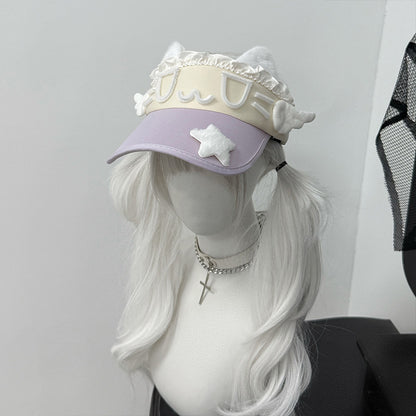 1Gangster Inn - Cat Ear Japanese Sun Visor Hat hat 1GASTERINN Purple