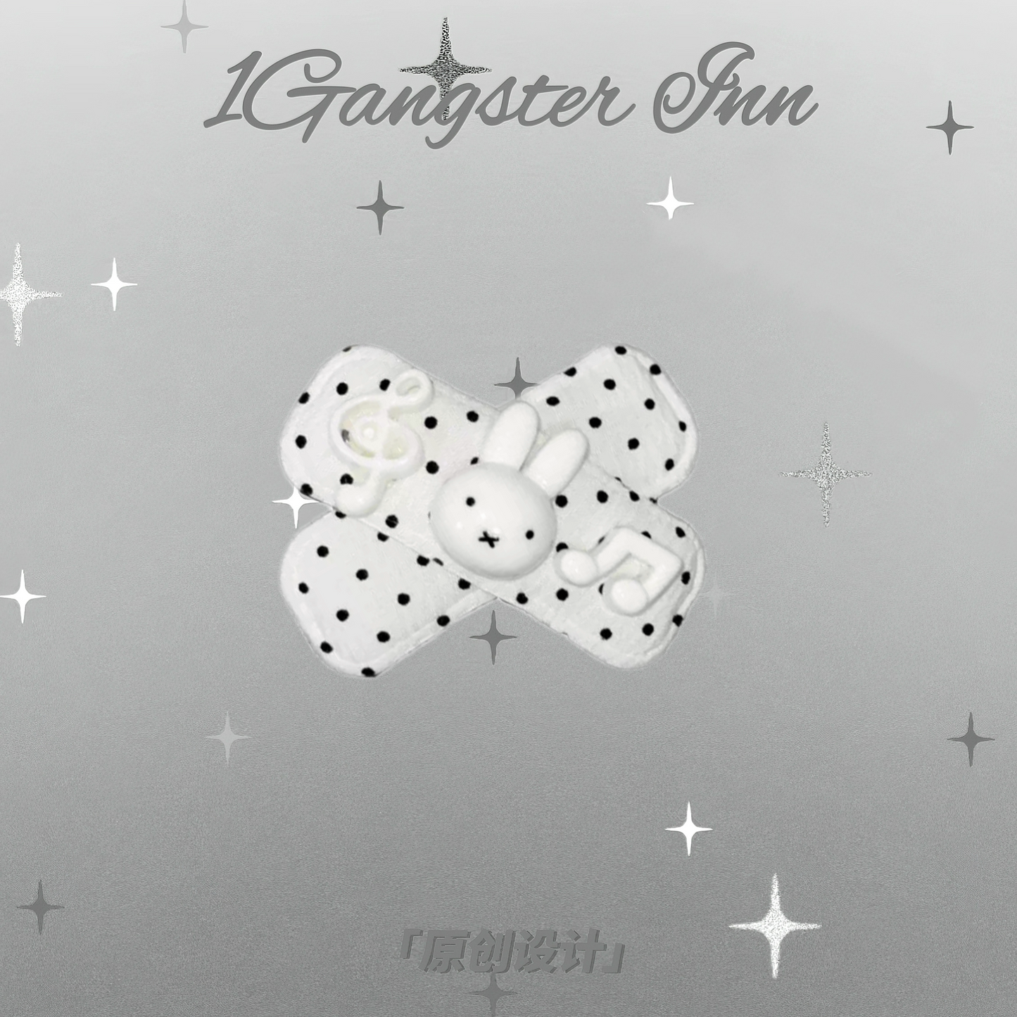 1Gangster Inn - Polka Dot Miffy Rabbit Hair Clip hair clip 1GASTERINN All White - 1pc