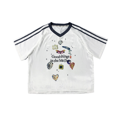Meihao Store - Blokette Graphic Jersey Top tshirt meihao store Short Sleeve S