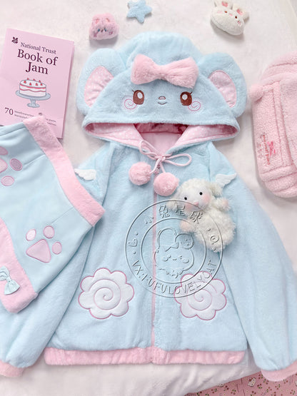 Bunny Planet - Mouse Plush Winter Set set bunnyplanet Jacket + Skirt S