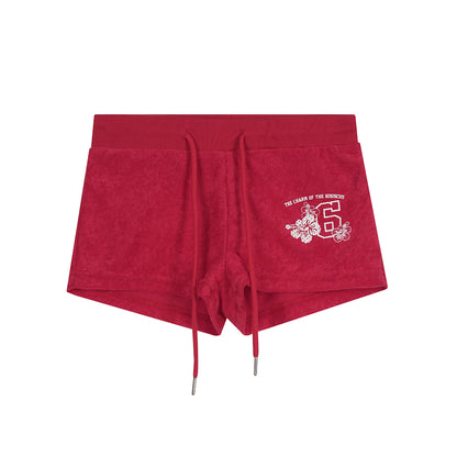 Languid Park - Vintage Letter Drawstring Shorts shorts Languid Park Red S