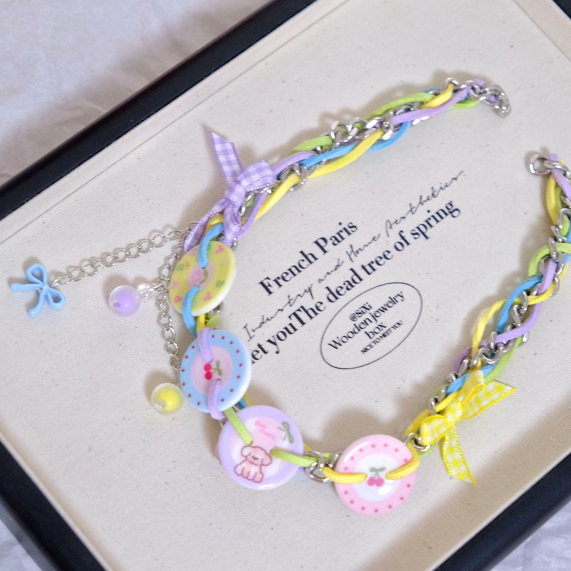 Handmade Colorful Button Choker Necklace | Decora Kei Y2K Harajuku Accessory necklace really cute Round Button Necklace