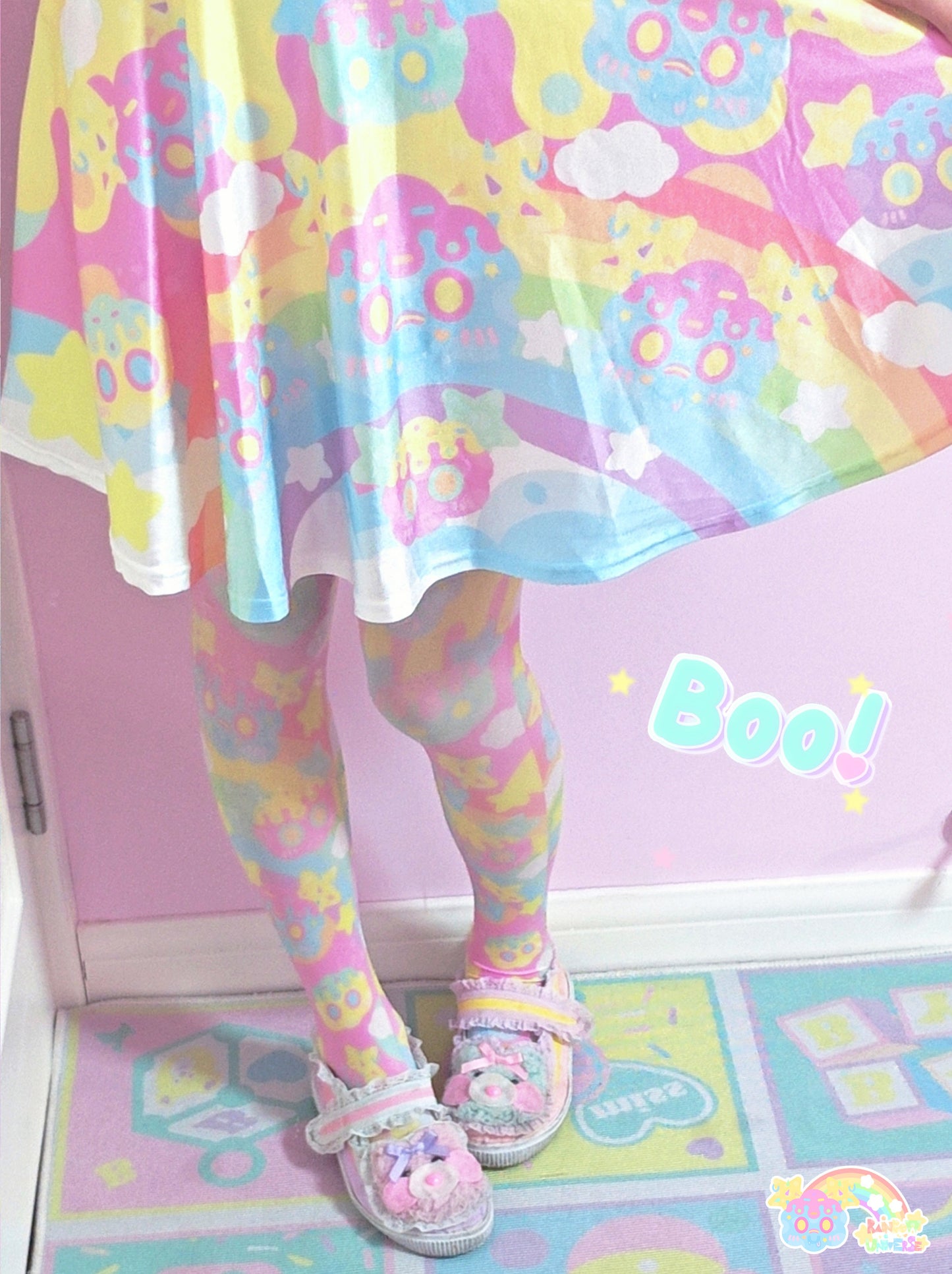 Rainbow Universe RUX - Pastel Macaron Decora Kei Skirt Set set Rainbow Universe RUX Skirt S
