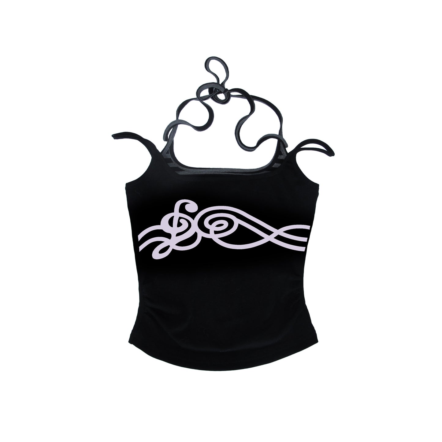RustSet 原创设计音符烫画挂脖吊带夏季薄荷绿黄色 camisole rustset Black S