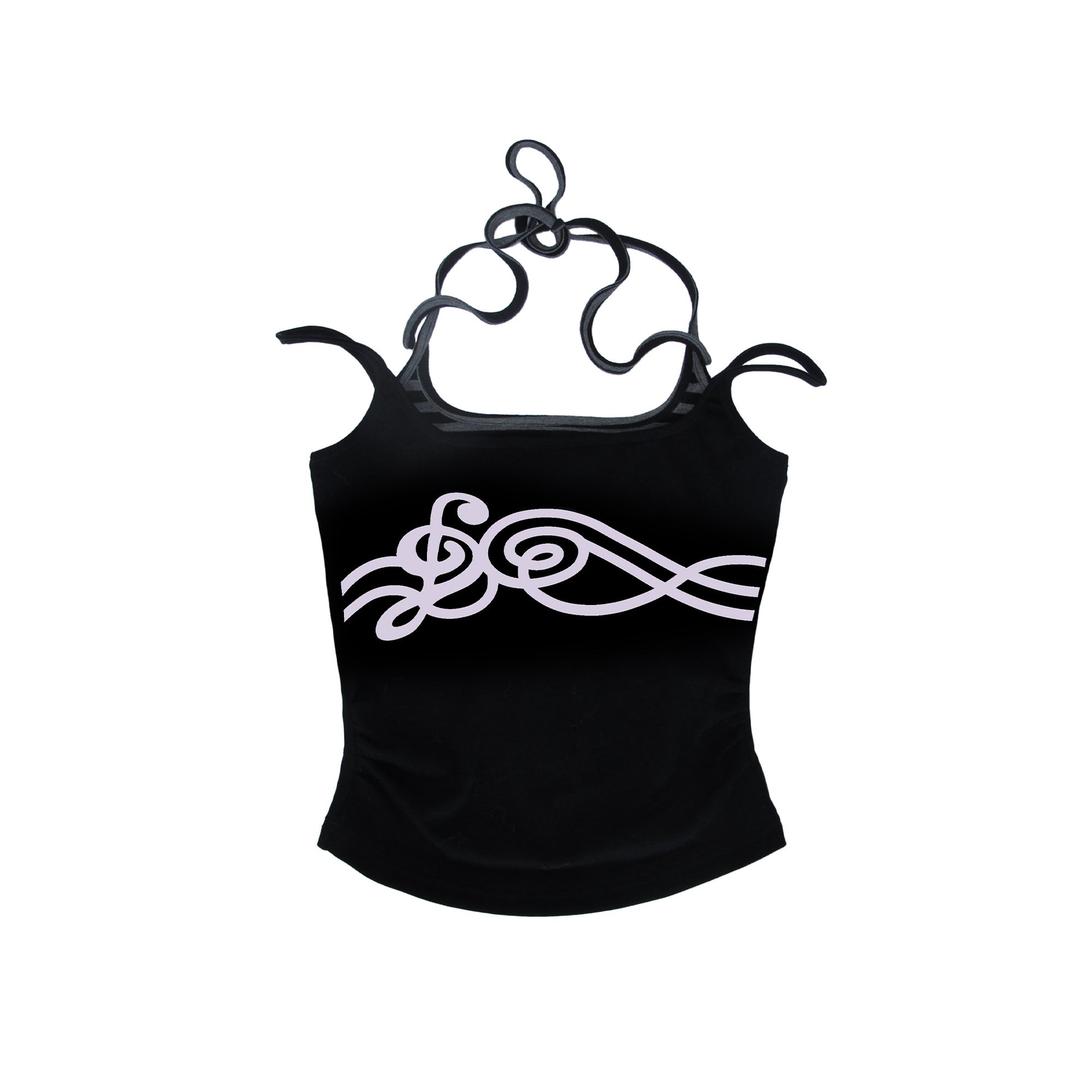 RustSet - Music Note Halter Cami Top camisole rustset Black S