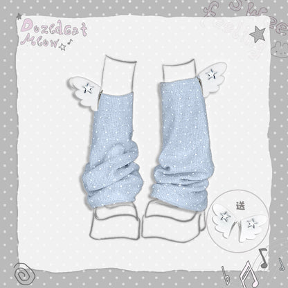 Sleepwalking Cat - Y2K Polka Dot Wing Leg Warmers