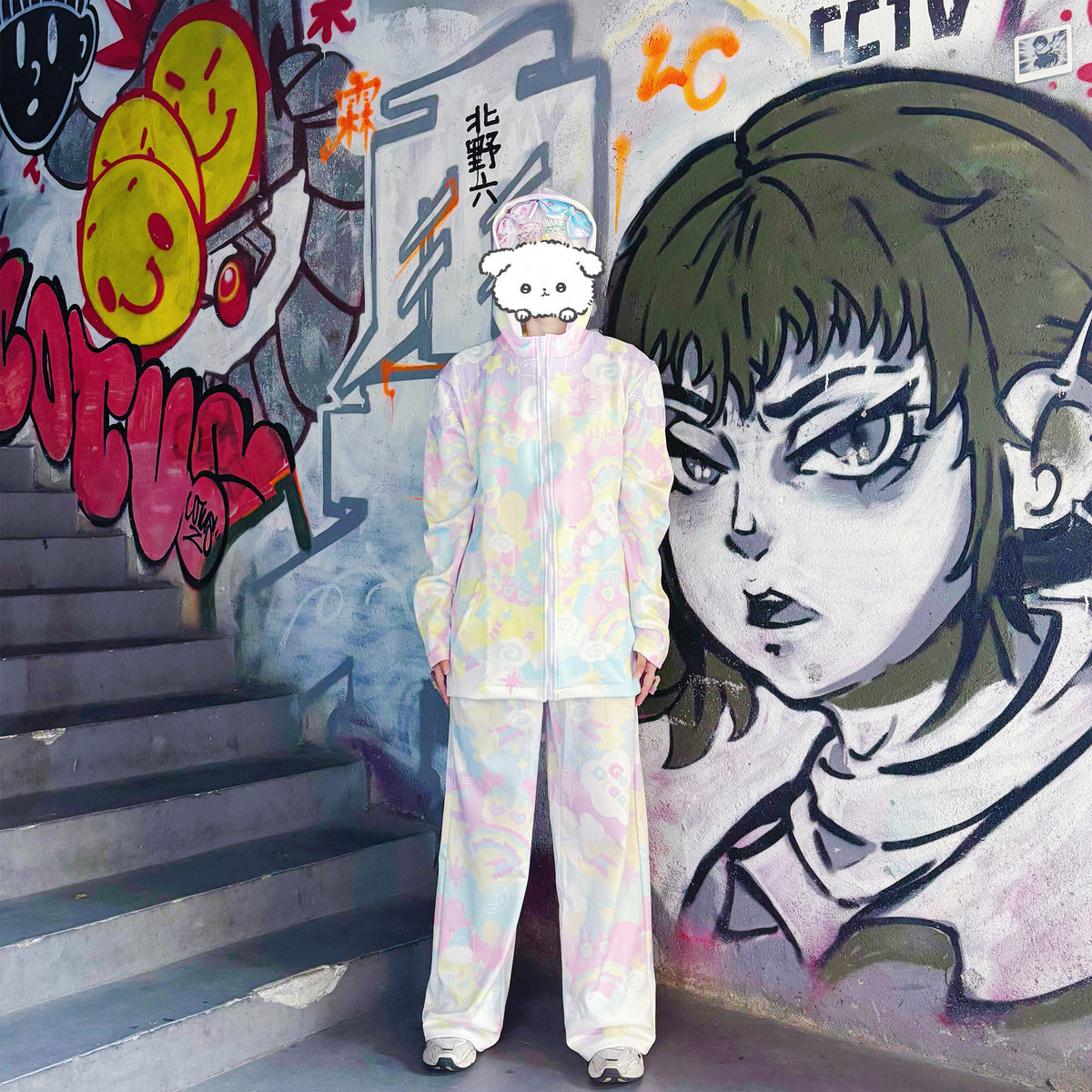 Rainbow Universe RUX - Pastel Decora Jacket Pants Set set Rainbow Universe RUX Set(Jacket+Pants) M