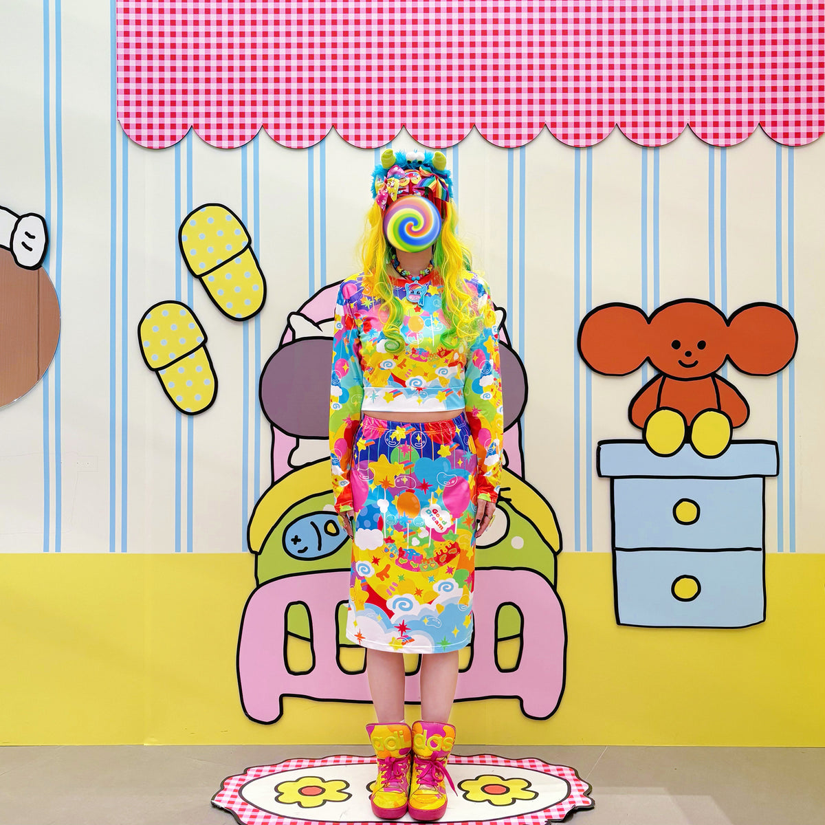 Rainbow Universe RUX - Rainbow Decora Long Sleeve Skirt Set set Rainbow Universe RUX Set(Shirt+Skirt) M