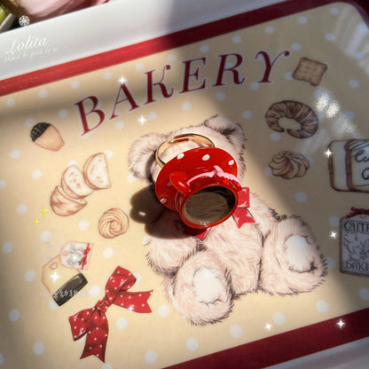 Bear Doll - Sweet Dessert Bow Ring ring Bear Doll Red Cup Coffee