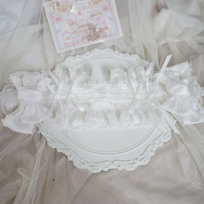 Maojiang - Lace Bow Ruffle Headband