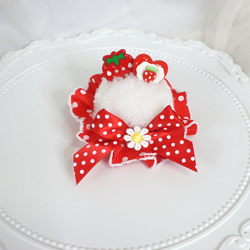Maojiang - Ice Cream Lace Pom Pom Hair Clip