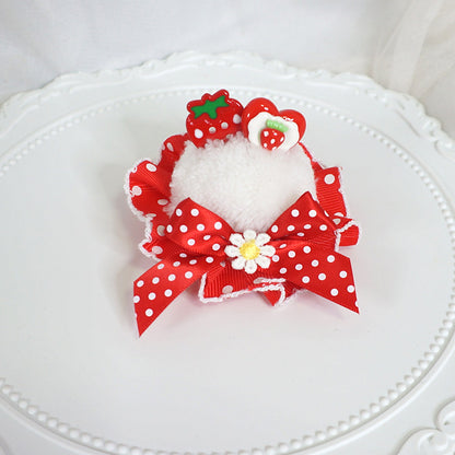 Maojiang - Ice Cream Lace Pom Pom Hair Clip