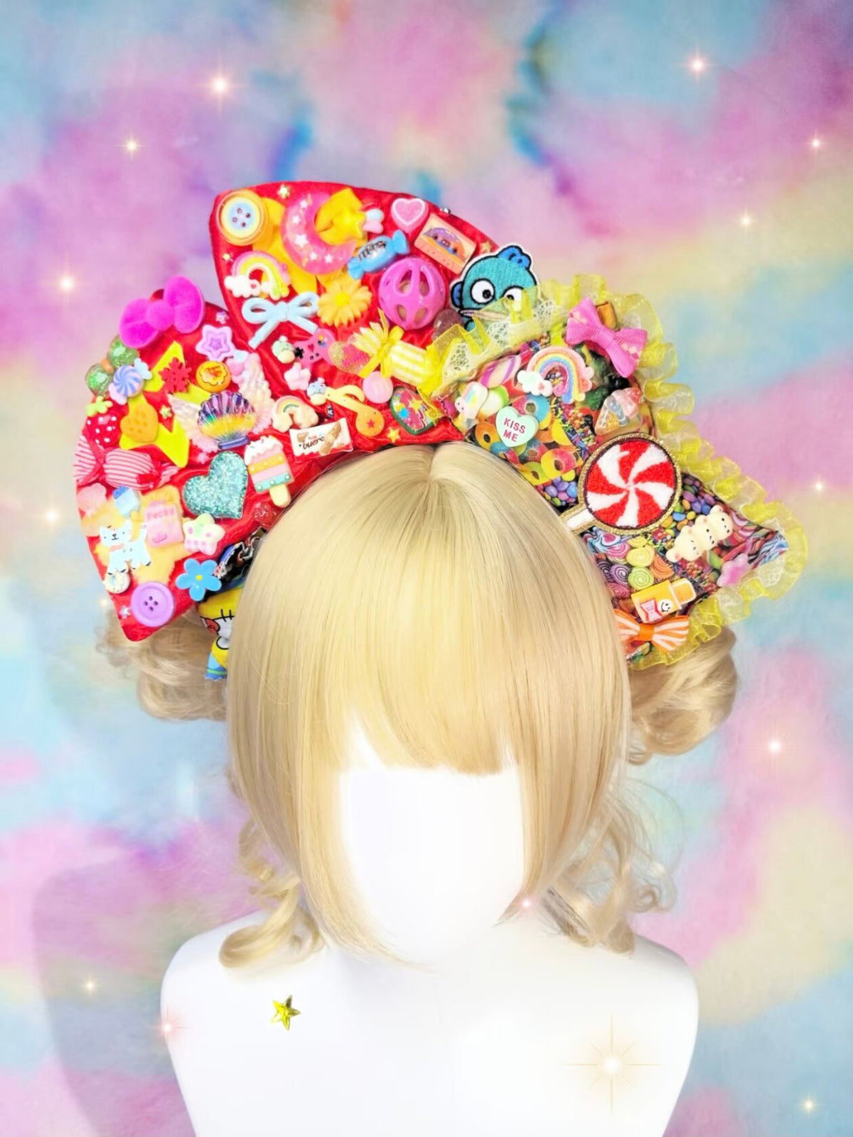 Luckywishstar - Colorful Maximalist Decora Bow Headband hairband Luckywishstar 4