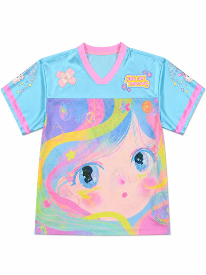 MeowMeow Bug - Dopamine Cartoon Jersey T-Shirt shirt MeowMeow Bug Blue Bubble Girl M