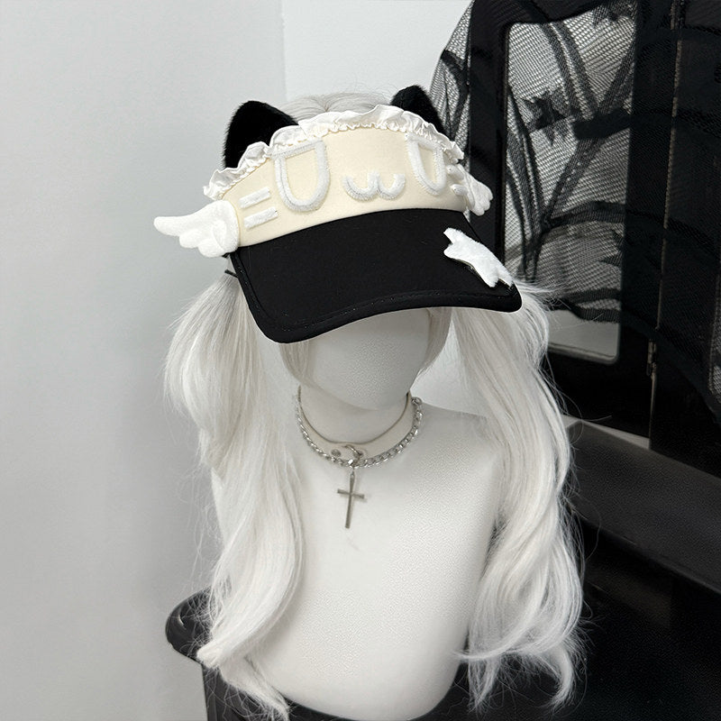 1Gangster Inn - Cat Ear Japanese Sun Visor Hat hat 1GASTERINN Black