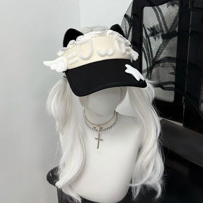 1Gangster Inn - Cat Ear Japanese Sun Visor Hat hat 1GASTERINN Black