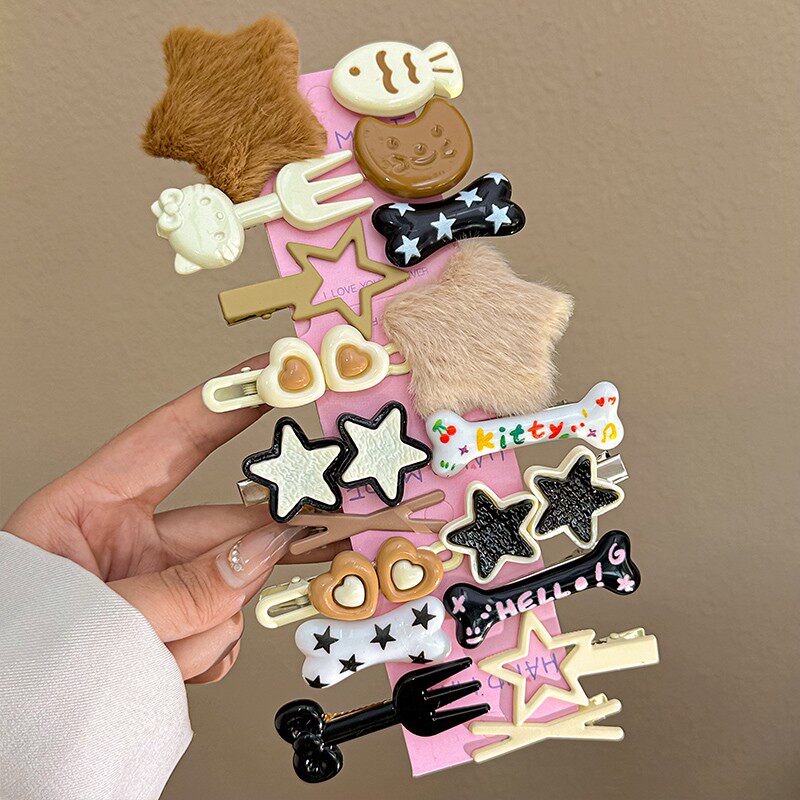 Y2K Letter Hair Clips Set hair clip none 18pcs Set