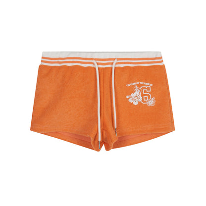Languid Park - Vintage Letter Drawstring Shorts shorts Languid Park Orange S