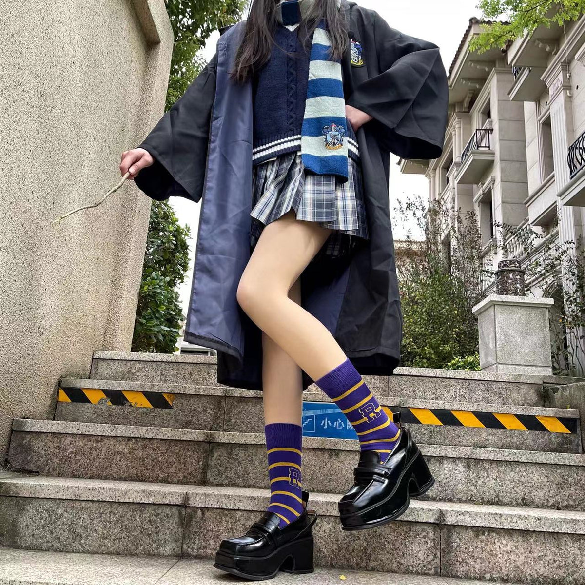 Harajuku Black Letter Stripe School Socks Harry Potter Socks