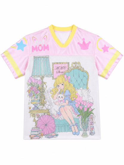 MeowMeow Bug - Dopamine Cartoon Jersey T-Shirt shirt MeowMeow Bug Girl's Sofa Cat M