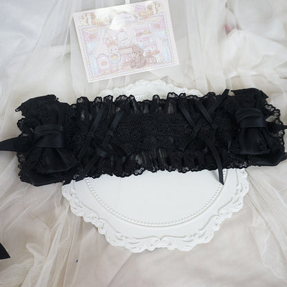 Maojiang - Lace Bow Ruffle Headband