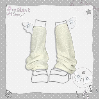 Sleepwalking Cat - Y2K Polka Dot Wing Leg Warmers