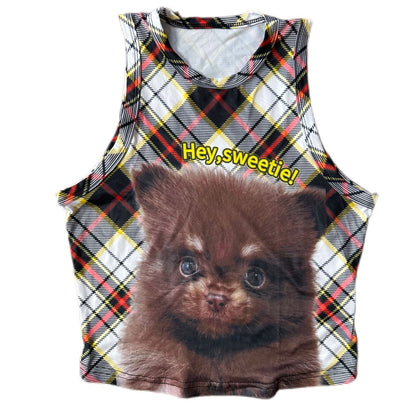 bunnybunnygun - Y2K Stretch Tank Top camisole bunnybunnygun Dog