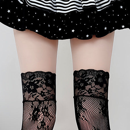 Vintage Piano Note Lace Leg Warmers sock left