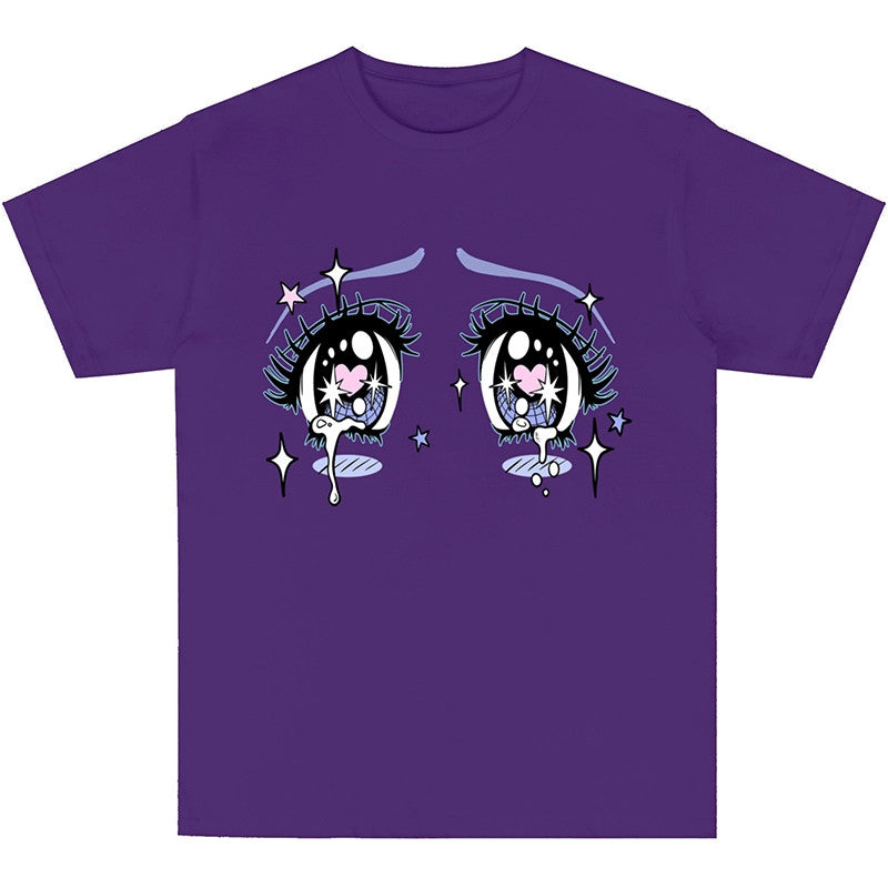 DeadEndKids - Anime Eyes Loose Tee tee DeadEndKids Purple M