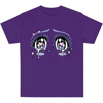 DeadEndKids - Anime Eyes Loose Tee tee DeadEndKids Purple M