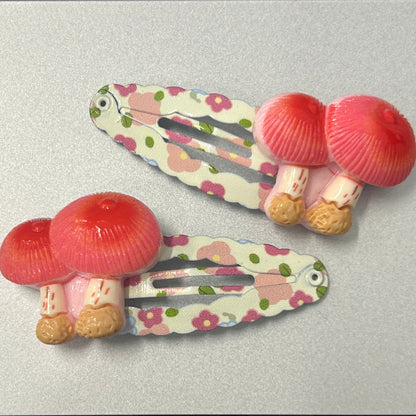 Mononoke - Mushroom Fairy Bow Hair Clip Mononoke double-headed round mushrooms