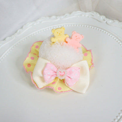 Maojiang - Ice Cream Lace Pom Pom Hair Clip