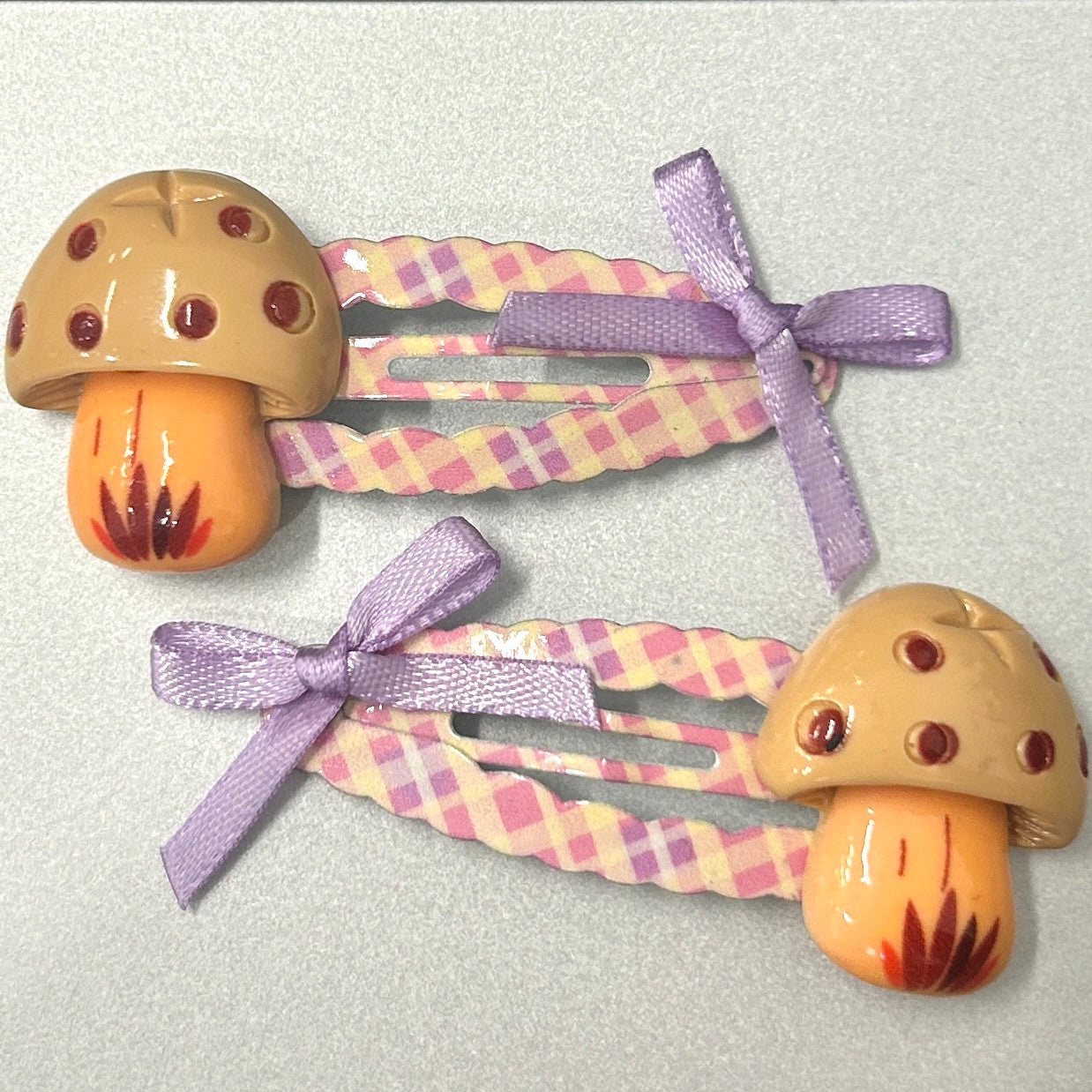 Mononoke - Mushroom Fairy Bow Hair Clip Mononoke Purple Bows Mushrooms