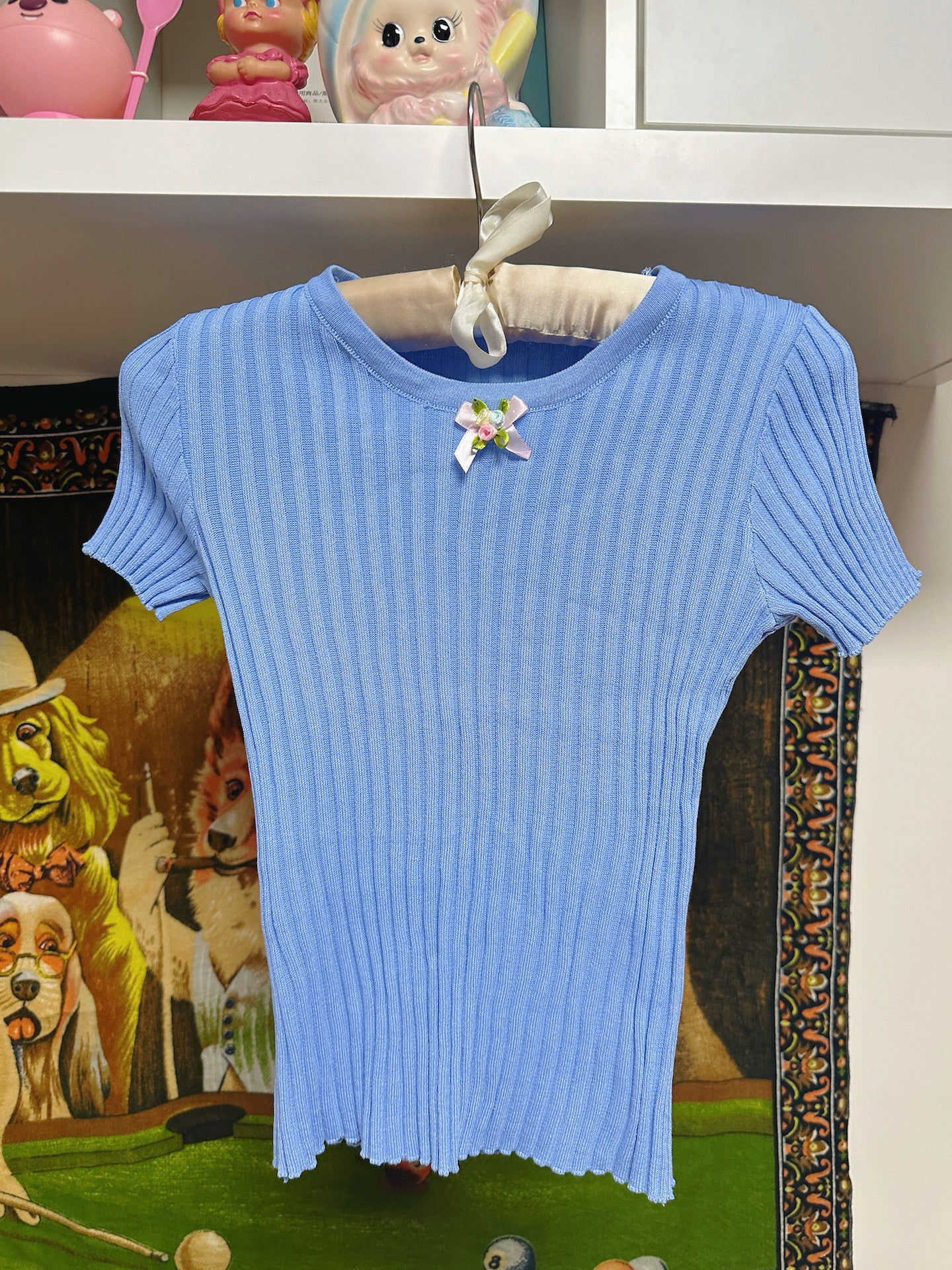 bunnybunnygun - Y2K Stretch Tank Top camisole bunnybunnygun Blue Tee