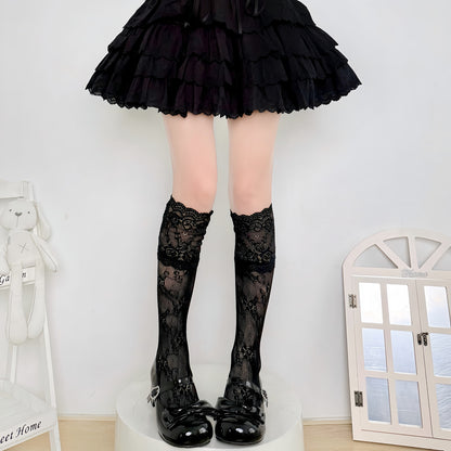 2 Bears - Lace Angel Leg Warmers leg warmmers 2 bears Black Lace Stockings