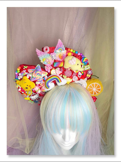 Luckywishstar - Colorful Maximalist Decora Bow Headband hairband Luckywishstar 11