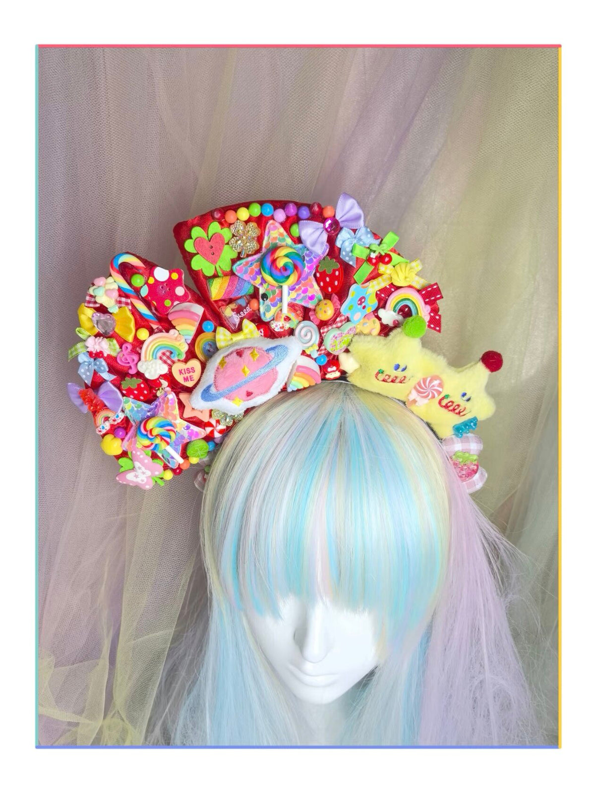 Luckywishstar - Colorful Maximalist Decora Bow Headband hairband Luckywishstar 12