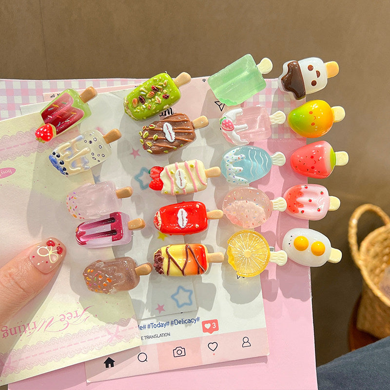 Ice Cream Cartoon Hair Clips hair clip none