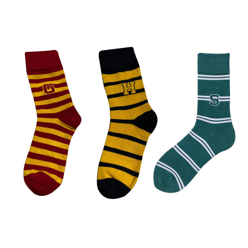 Harajuku Black Letter Stripe School Socks Harry Potter Socks