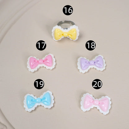 Maojiang - Candy Bow Ring Set 10PCS