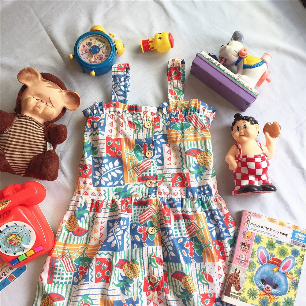 Kawaii Soft Girl Dress – Fruit Fantasy Ruffles dress dodoroom