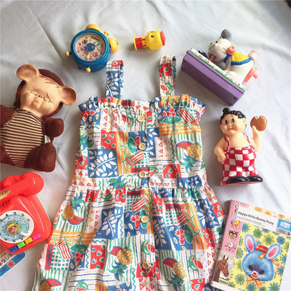Kawaii Soft Girl Dress – Fruit Fantasy Ruffles dress dodoroom