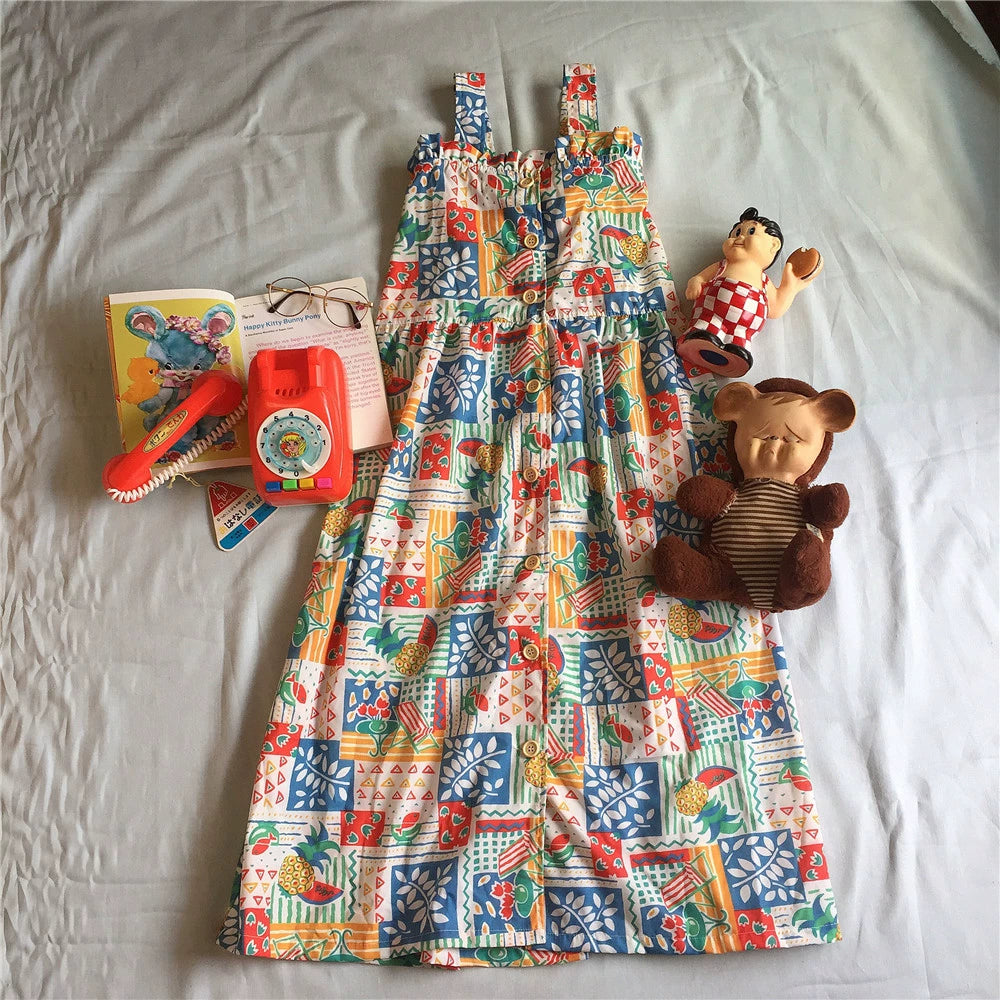 Kawaii Soft Girl Dress – Fruit Fantasy Ruffles dress dodoroom