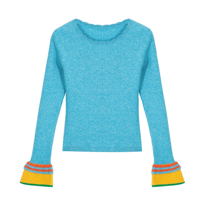 Harajuku Sweater Decora Kei Sweater Acid Blue Sweater Knitted Sweater sweater tntntutu
