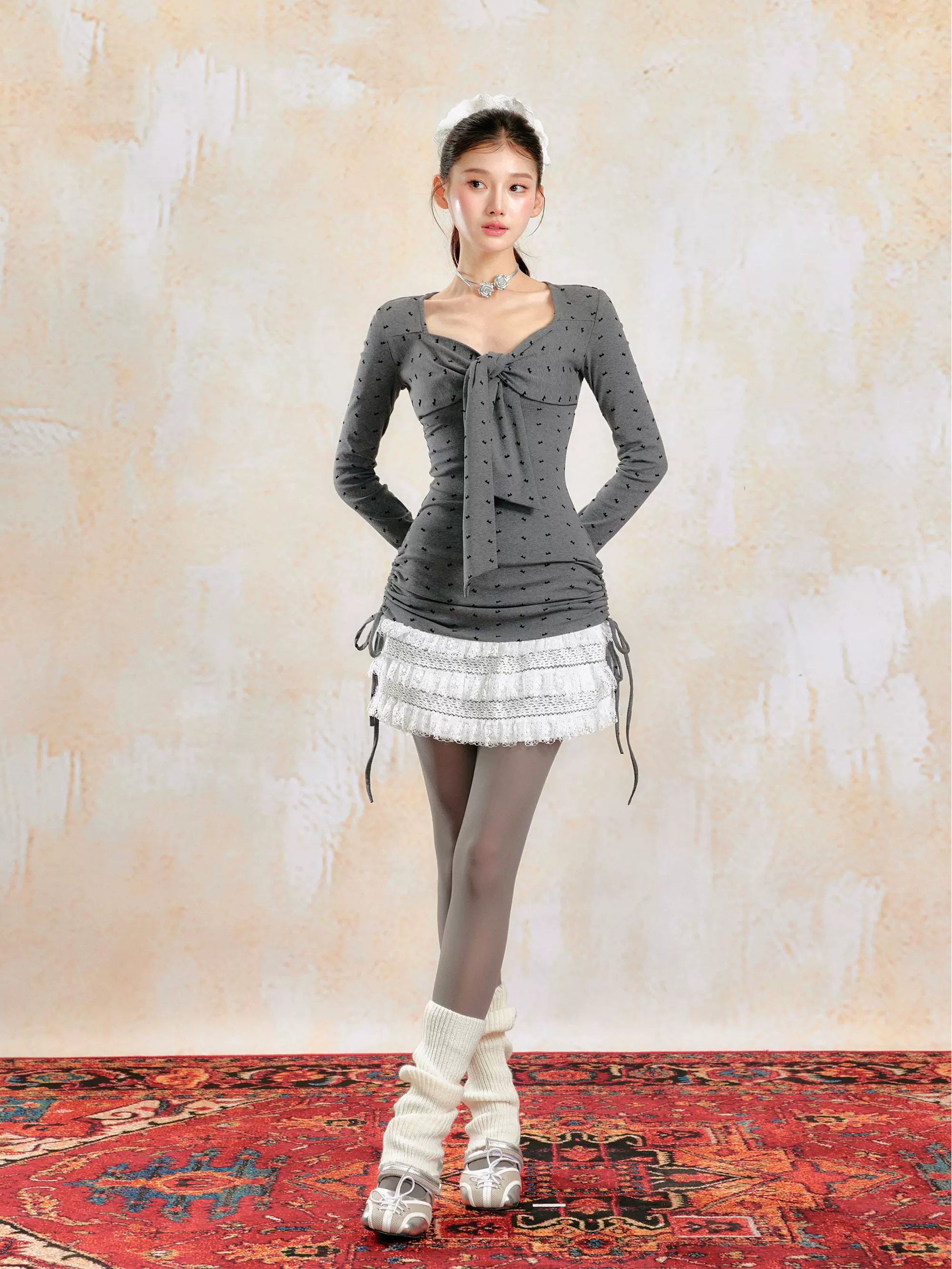 GirlyVibes Sweater Grey Ballet-Inspired Corset Cake Dress YZZI HE Land Decora GirlyVibes Sweater Grey Ballet-Inspired Corset Cake Dress YZZI HE Land Decora